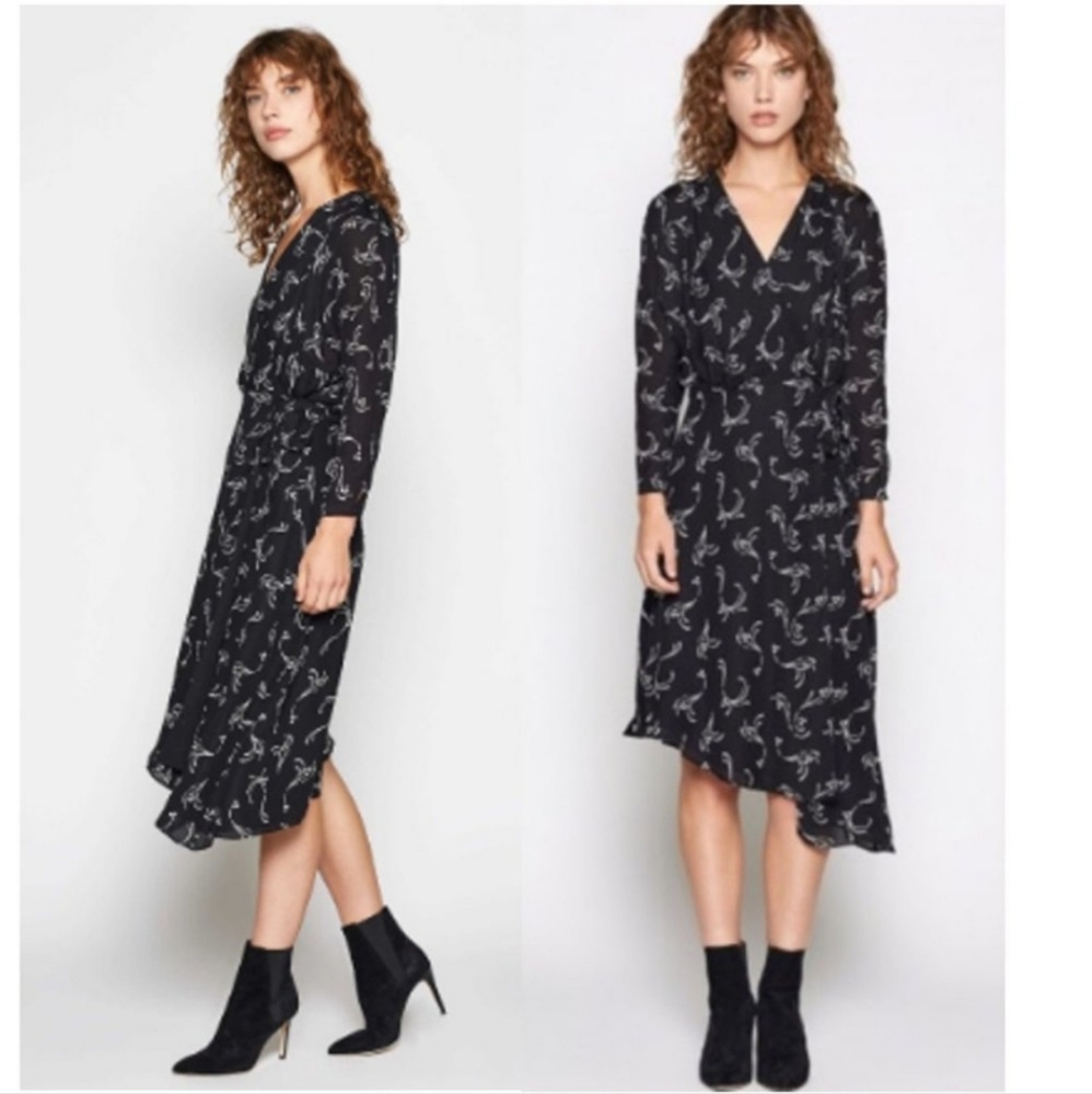 Joie Acantha Asymmetrical Wrap Dress in 100% Silk